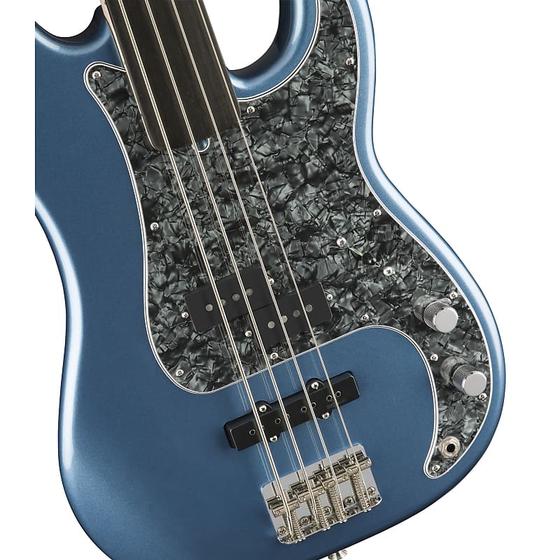Fender Tony Franklin Fretless Precision Bass w/Hipshot Drop-D Xtender - Lake Placid Blue image 1