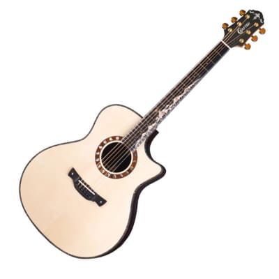 Crafter KML-0038 Prestige GAE Jumbo Cutaway Ebony Natural Gloss Acoustic Guitar for sale