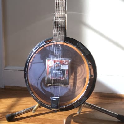 Luna Celtic 6 String Folk Banjitar Banjo 2010s Satin Moon Inlays New Strings Gig Bag for sale