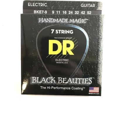 DR Guitar Strings Electric 7-String K3 Black Beauties Coated 9-52 Extra Light image 1