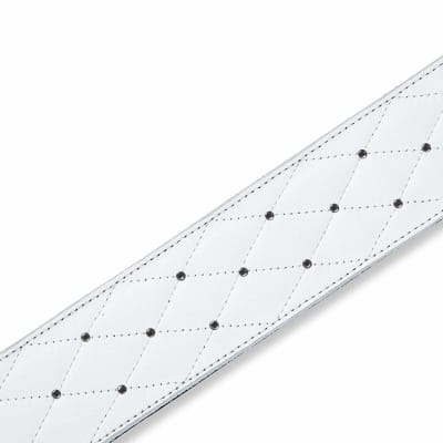Levy's - MG26DS-WHT - Garment Leather Guitar Strap - White image 3