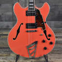 Pre-Owned D'Angelico Premier DC Semi-Hollow with Stairstep Tailpiece - Fiesta Red with Gig Bag