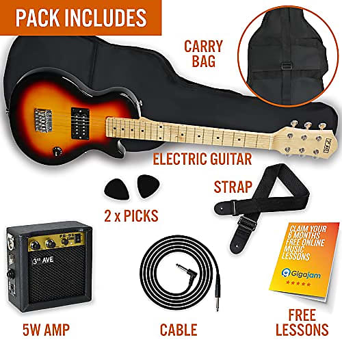 バグパイプ初心者セット 3rd Avenue 1/2 Size Kids Rock Electric Guitar Pack for