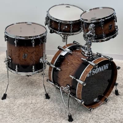 Sonor 18/12/14" SQ2 Medium Beech Drum Set - High Gloss Brown Walnut Burst image 4