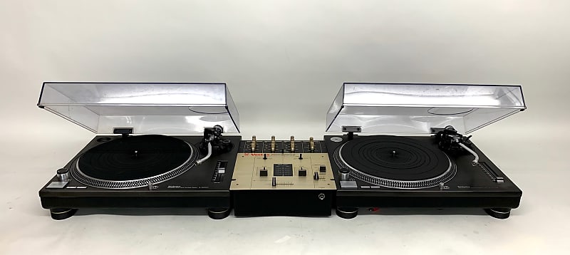 2 Technics SL-1200 MK3 DJ Turntable with Dustcover & Vestax Mixer!  [PMC-05PRO2] (Shipment Insured)