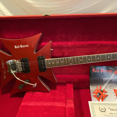Hallmark Red Baron  electric guitar Candy apple red and silver image 9