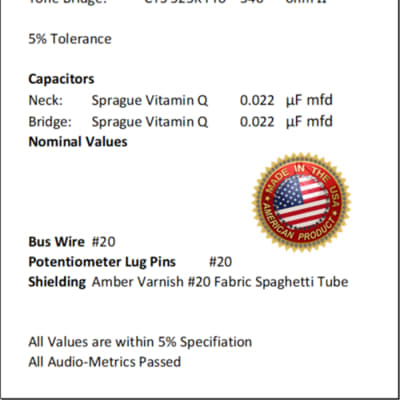 Les Paul Wiring Harness  Custom by JEL - 525k CTS SHORT Shaft - PIO Vitamin Q  .022 uF Caps image 6