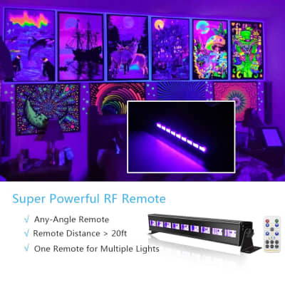 Rechargeable Black Lights For Glow Party Halloween Battery Powered Portable  Black Light DMX Sound Activated Control 36 LED UV Wireless Uplights For  Glow In The Dark Parties DJ Disco Events Bar