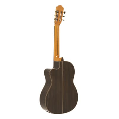 ANGEL LOPEZ Mazuelo serie electric classical guitar with solid cedar top with cutaway image 4