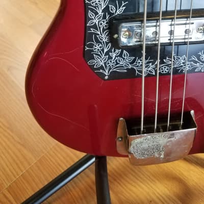 Teisco Checkmate Mustang style 1960's bass guitar, Japanese image 4