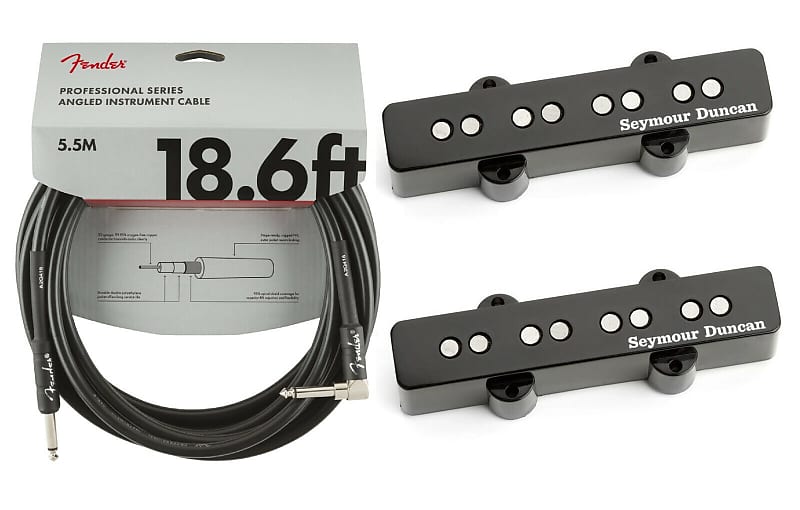 Seymour Duncan Vintage Jazz Bass Pickup Set SJB-1b Bridge & SJB-1n Neck ( FENDER 18FT CABLE ) image 1