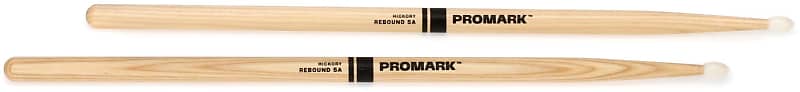 Promark Rebound Balance Hickory Drumsticks - 5A - Nylon Tip (5-pack) Bundle image 1
