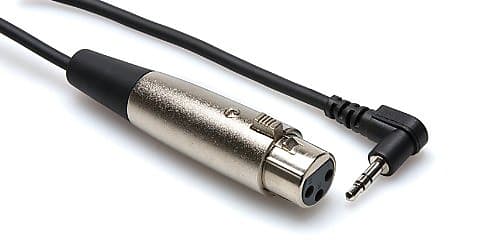 Hosa XVM-115F Camcorder Microphone Cable XLR3F to RIght-angle 3.5 mm TRS, 15 ft image 1