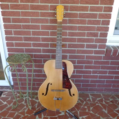 1930's Kay Baritone Archtop Guitar - B Tuning - Extra Wide Fretboard - Hard Case image 2