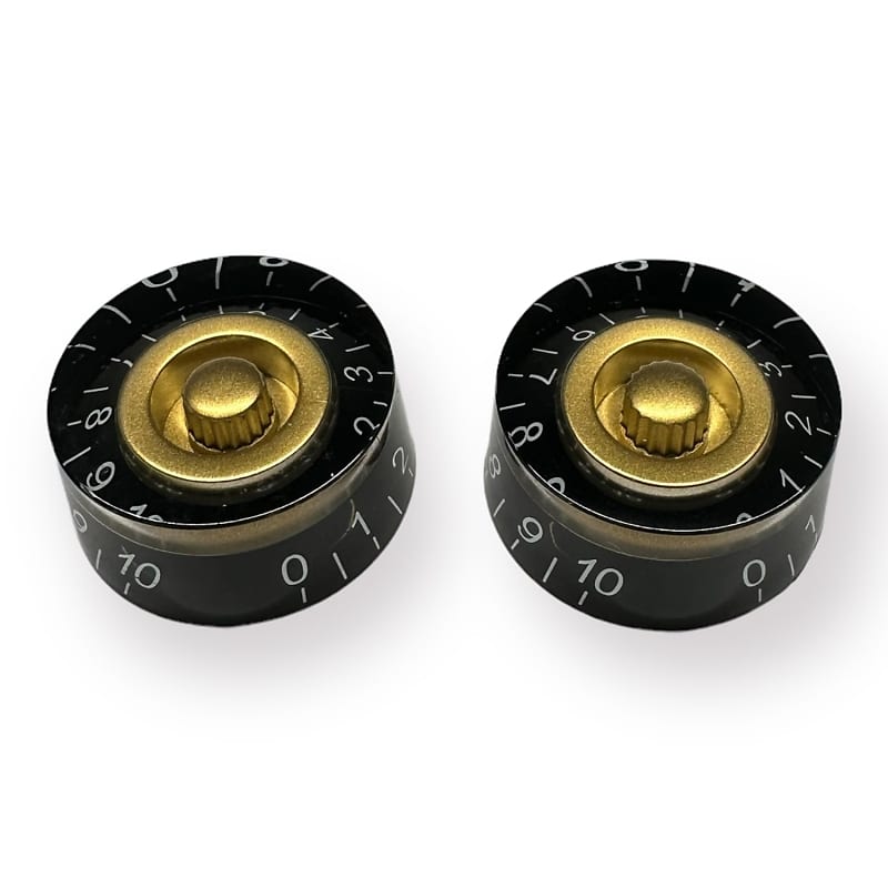 AxLabs Black And Gold Speed Knob With White Font - 2 Pack | Reverb