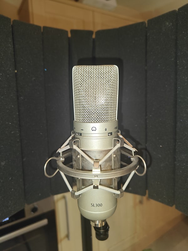 Editors Keys Sl300 condenser microphone with studio set up. Reverb