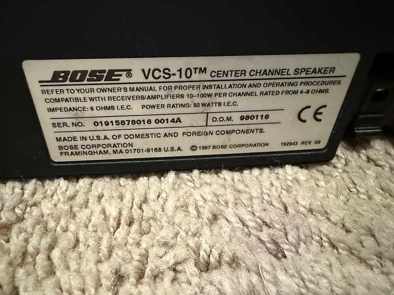 Bose VCS-10 1997 - Black Matte  			