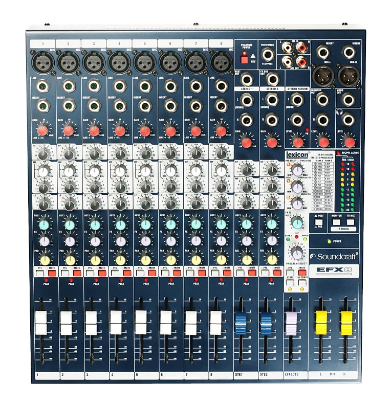 Soundcraft EFX8 8 Channel Analog Audio Mixer w/ Lexicon Effects image 1