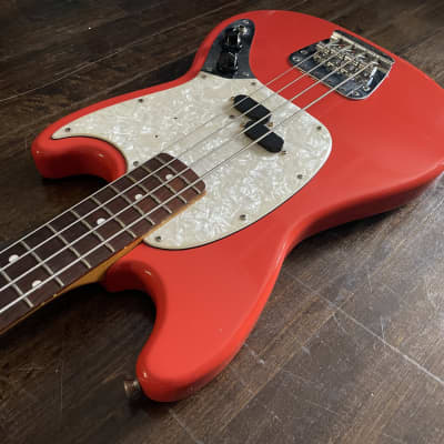 1998 Fender MB-98 / MB-SD Mustang Bass Reissue MIJ Short Scale Fiesta Red image 5