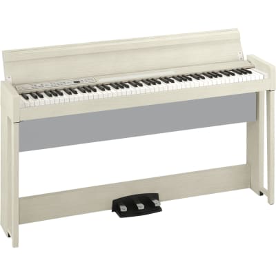Korg C1 Air Digital Piano with Bluetooth (Limited Edition White Ash), SONGMICS Piano Bench White, AT image 2
