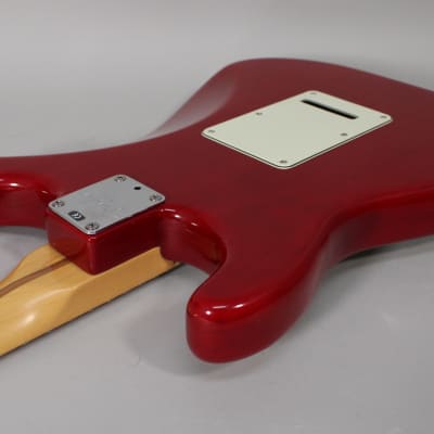2000 Fender American Deluxe Stratocaster Transparent Crimson w/OHSC image 12