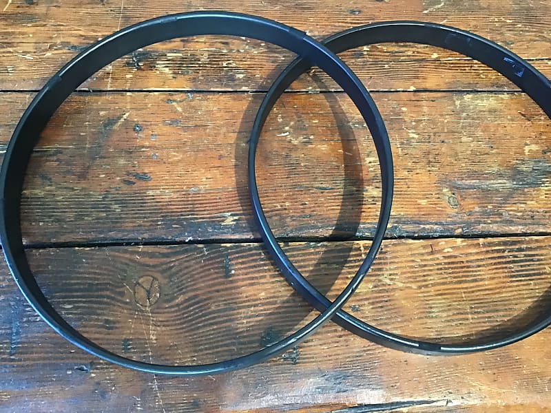 Pair of Satin black Bass Drum Hoops Reverb