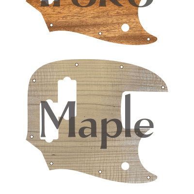 Van Dyke-Harms Mustang PJ Bass Wood Pickguard, Single, Many Exotic Hardwoods image 3