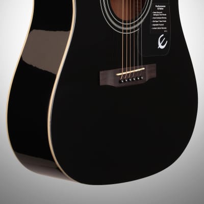 Epiphone DR-100 Acoustic Guitar, Ebony image 3