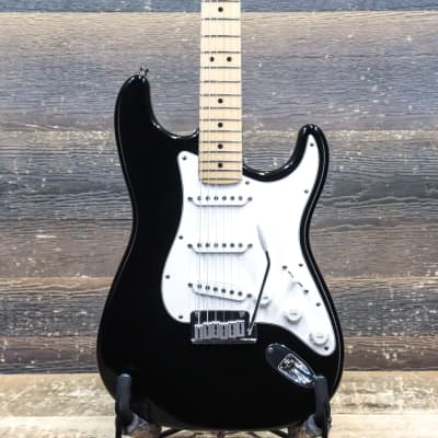 Fender American Standard Stratocaster Maple Fretboard Black Electric Guitar w/Case for sale