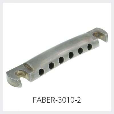 Faber TP-'59 Vintage Spec Aluminium Stop Tailpiece - nickel image 3