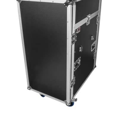 OSP MC14U-16SL 16 Space ATA Mixer/Amp Rack for High-Back Mixing Consoles, 14-Space Rack Depth with Attached Standing Lid Table image 16