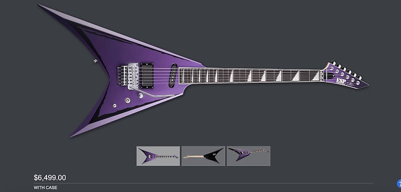 ESP Alexi Laiho Signature Ripped 2024 Custom Shop- Purple Fade Satin with Pinstripes image 1