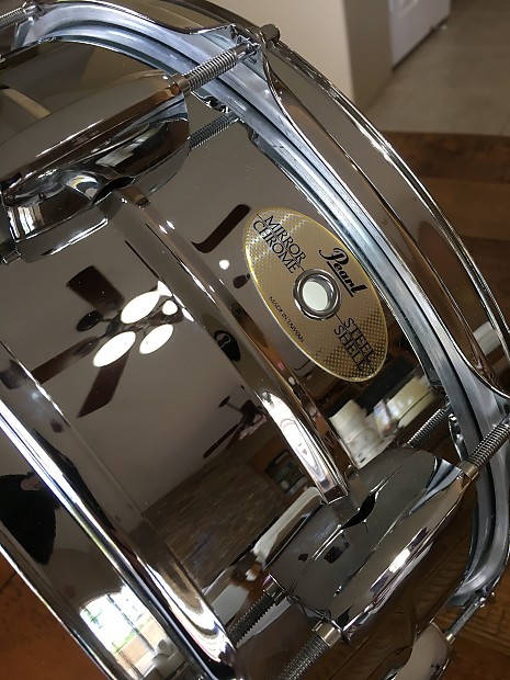 Pearl Mirror Chrome Steel Shell Snare Drum 5.5”x 14” | Reverb