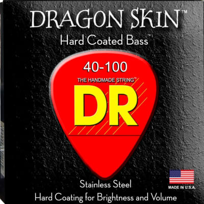 DR DSB-40 Dragon Skin Bass Guitar Strings; gauges 40-100
