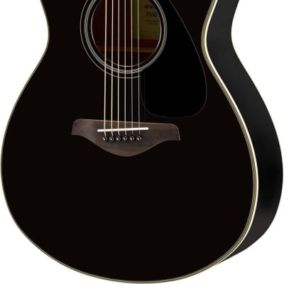 Yamaha FS820-BL Solid Spruce Top Concert Acoustic Guitar Black 