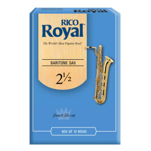 Rico RLB1025 Royal Baritone Saxophone Reeds - Strength 2.5 (10-Pack)
