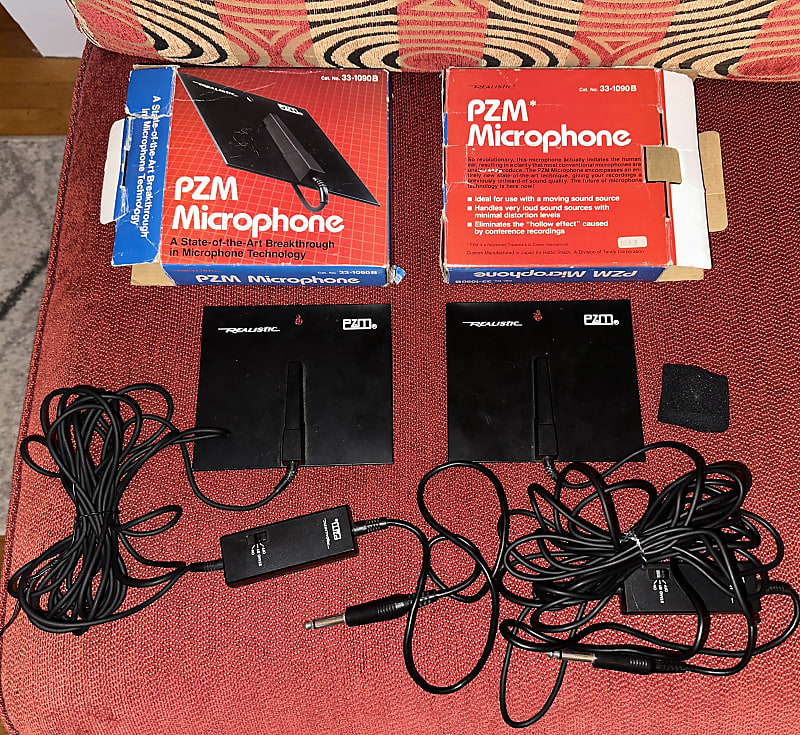 Pair (2) Realistic PZM Microphones with boxes, free shipping! Reverb