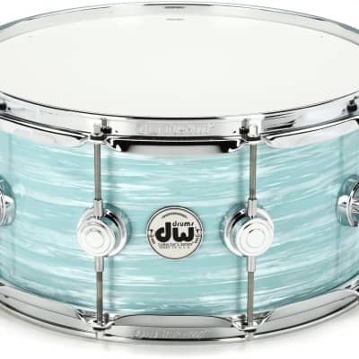 DW Collector's Series Snare Drum - 6.5 x 14 inch - Pale Blue Oyster FinishPly  Bundle with RTOM Moongel Drum Damper Pads - Blue (6-pack) image 3