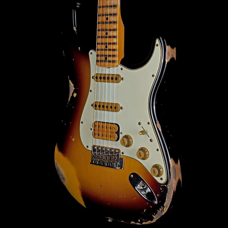 Fender Custom Shop Alley Cat Stratocaster 2.0 Heavy Relic HSS Vintage Trem Maple Board 3-Tone Sunbur image 1
