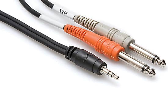 Hosa CMP-153 Y Cable 3.5mm TRS to 1/4"" TS 3ft image 1