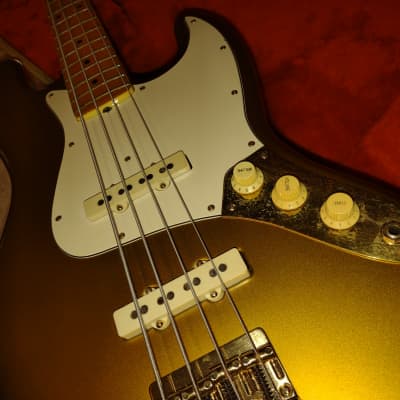 1981 Fender Collector's Series Gold Jazz Bass Player-Worn & Well-Played! With Tweed Case! Sweet Bass image 5