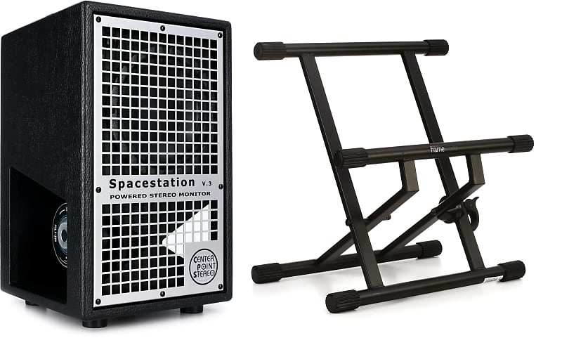 Aspen Pittman Designs Center Point Stereo Spacestation V.3 280W 3D Stereo  Monitor Bundle with Gator Frameworks GFW-GTR-AMP - Combo Amp Stand