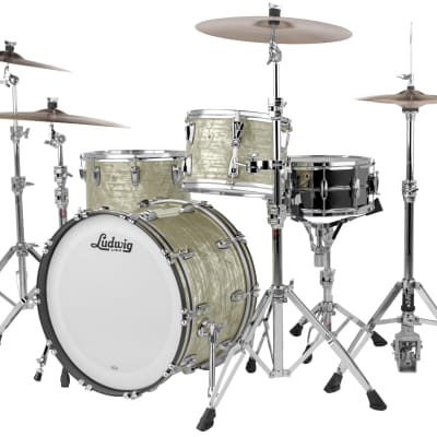 Ludwig *Pre-Order* Classic Maple Olive Pearl Downbeat 14x20_8x12_14x14 Drum Kit Shell Pack Made in the USA Authorized Dealer image 3