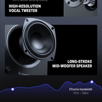 Active Bookshelf Studio Monitors Audio Speakers AptX-HD Bluetooth Stereo + EQ Editor image 3