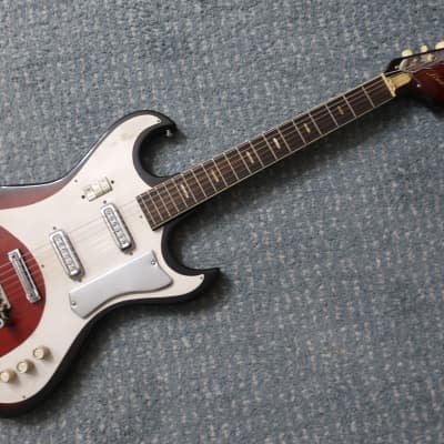 Vintage 1960s Teisco Kawai Wine Red Guitar MIJ Blues Machine Ry Cooder Hound Dog Taylor 3 PU Rare 24.5 scale for sale