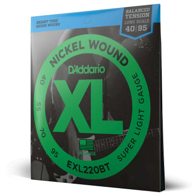 2PK D'Addario EXL220BT Nickel Wound Balanced Tension Super Light Electric Bass Strings (40-95) image 3