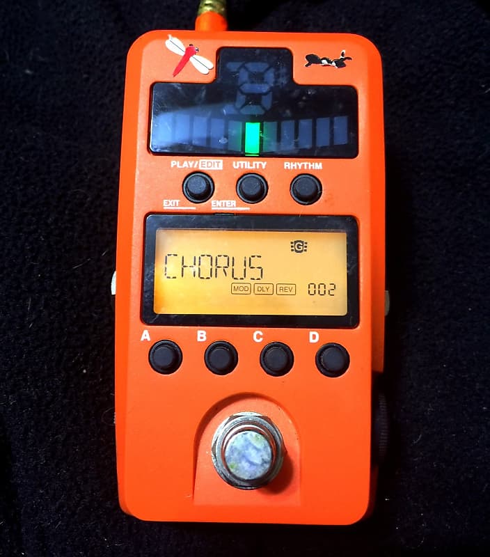Korg Pandora Stomp 158 FX RARE orange earphones, tuner | Reverb