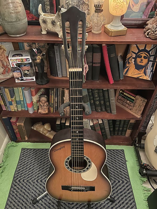 1960’s Made in Japan Douglas  Parlor  acoustic guitar Faux sunburst image 1