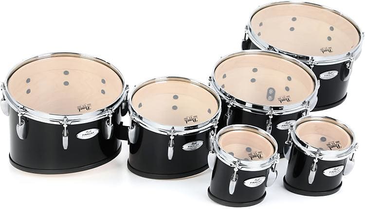 Pearl Finalist Marching Tenor Drums - 6/6/10/12/13/14 inch  Midnight Black image 1