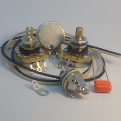 Jazz Bass Wiring Kit CTS Knurled Pots .047uf 716P OD Pure Tone Full-Contact Jack image 2